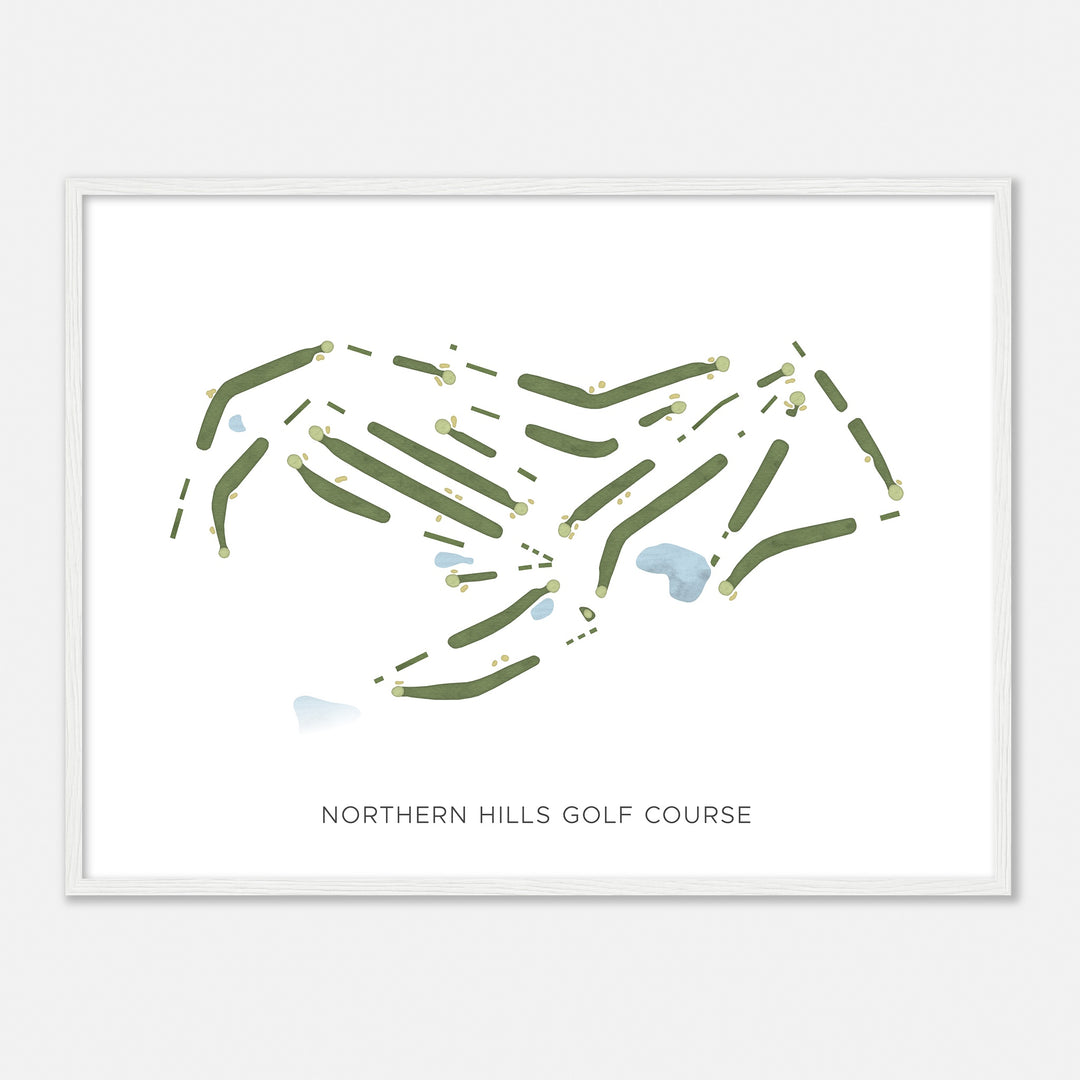 Print of Northern Hills Golf Course Modern Map