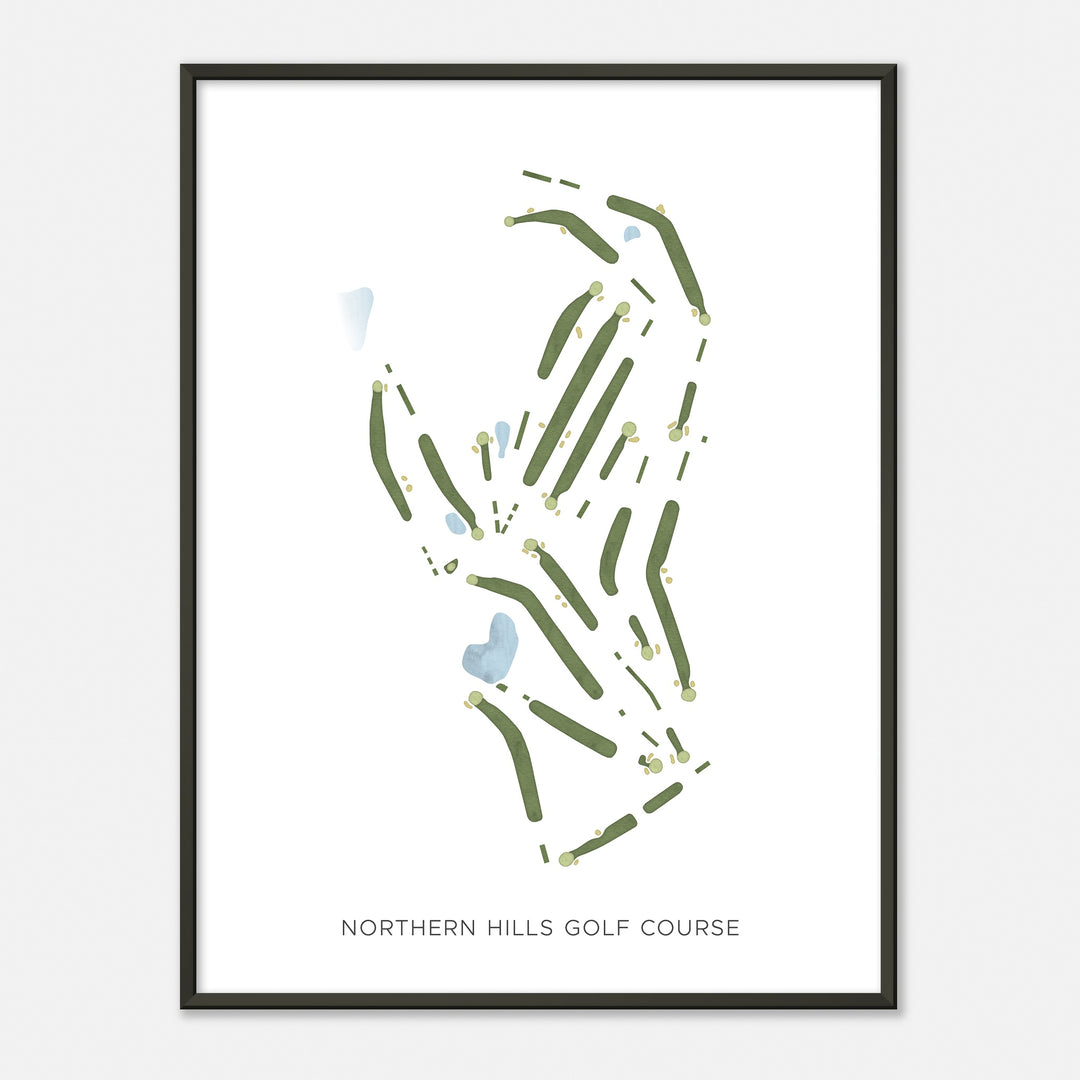 Print of Northern Hills Golf Course Modern Map