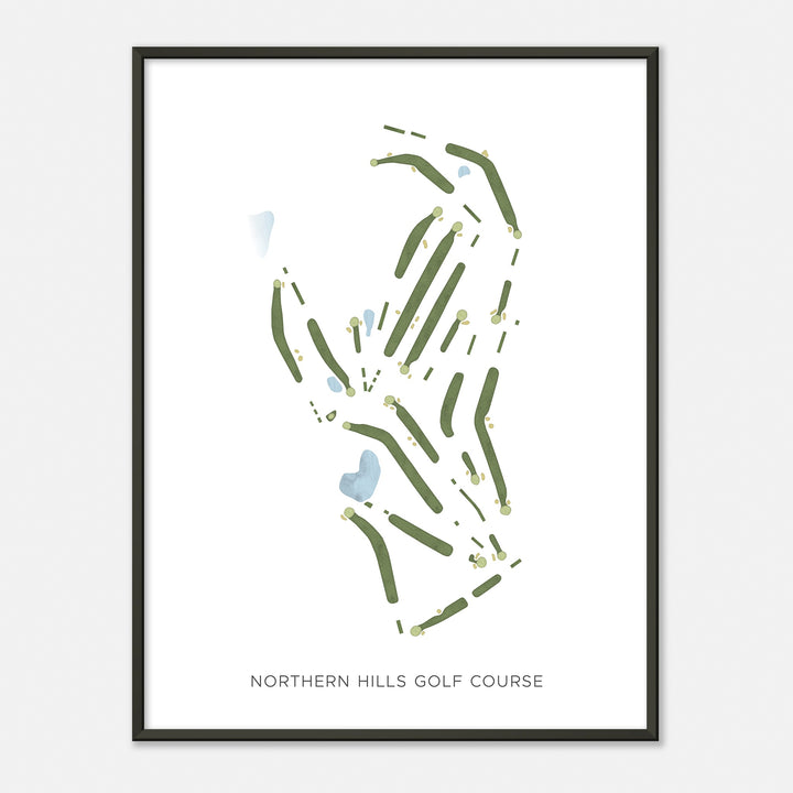 Print of Northern Hills Golf Course Modern Map