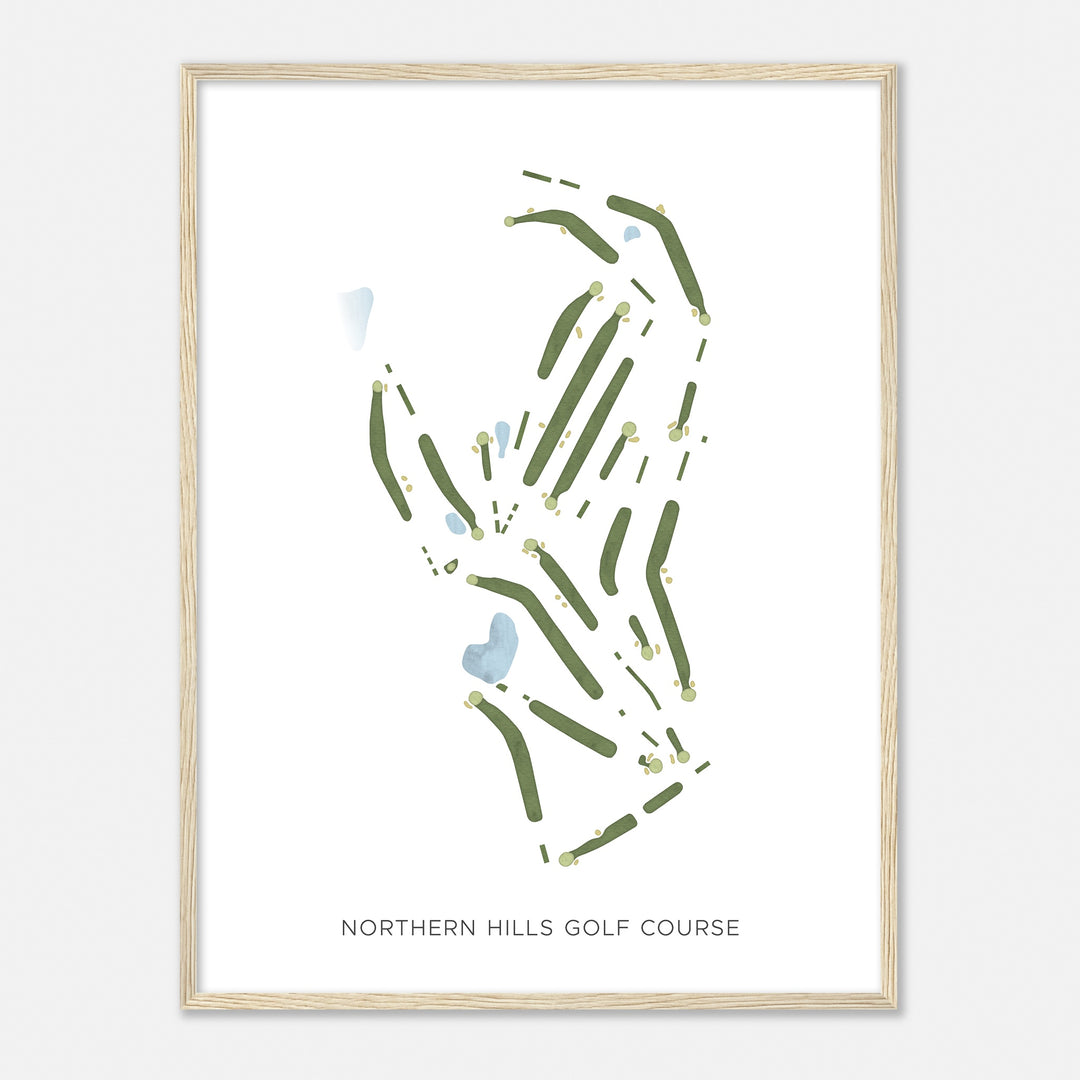 Print of Northern Hills Golf Course Modern Map