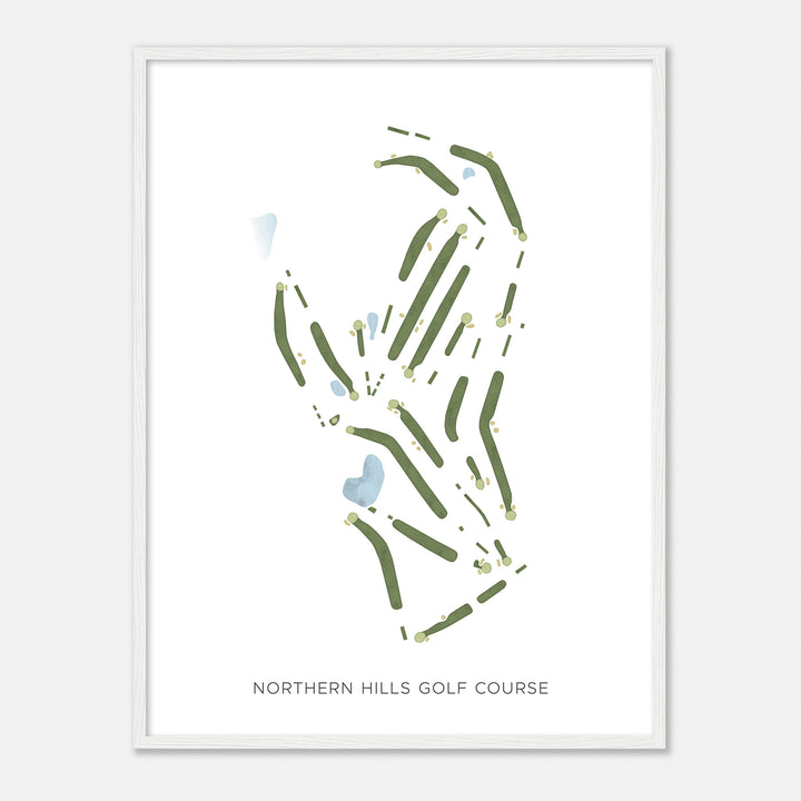 Print of Northern Hills Golf Course Modern Map