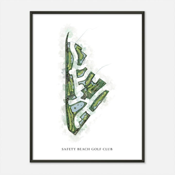 Print of Safety Beach Golf Club Classic Map