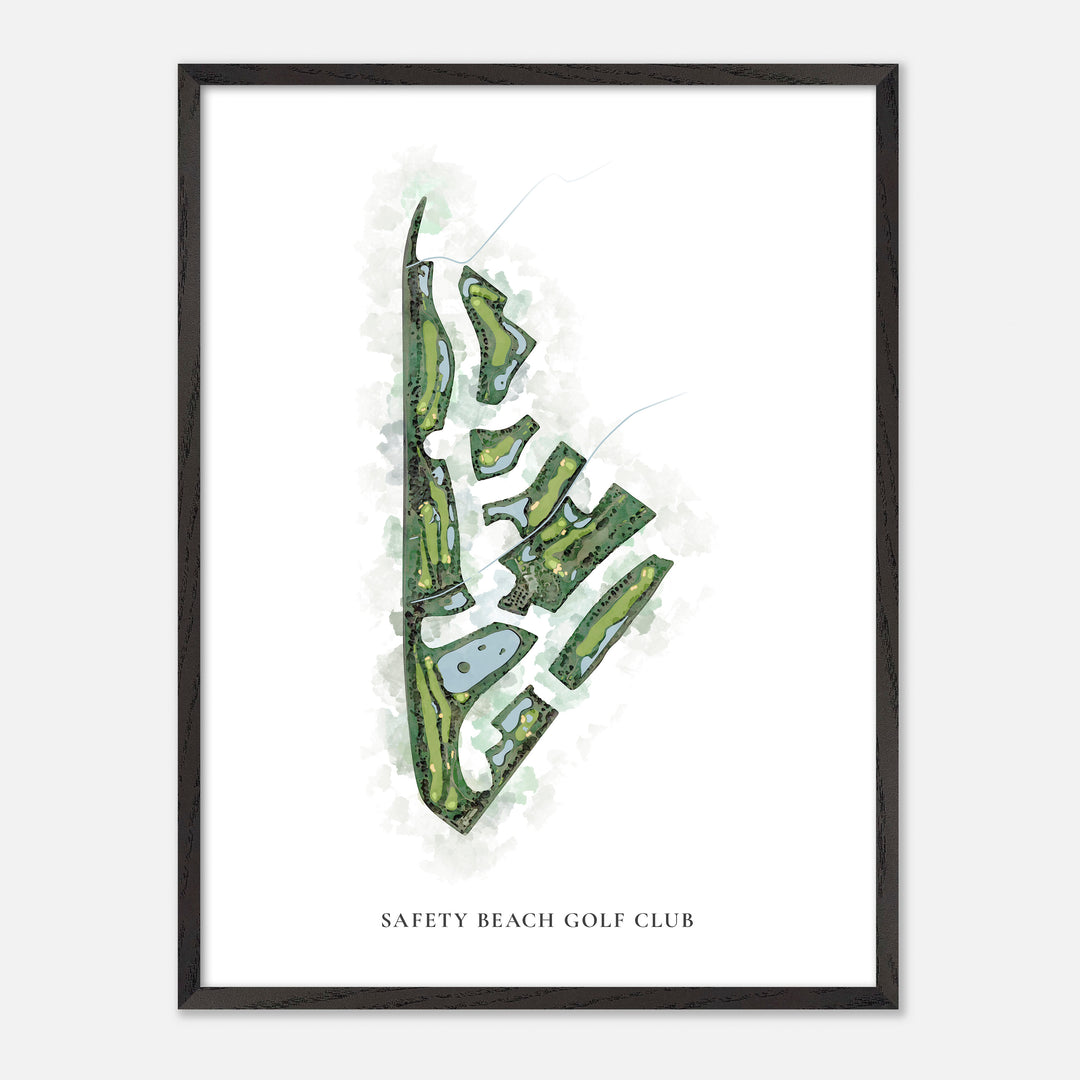 Print of Safety Beach Golf Club Classic Map