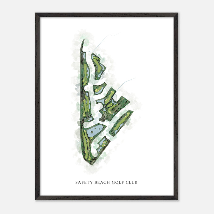 Print of Safety Beach Golf Club Classic Map