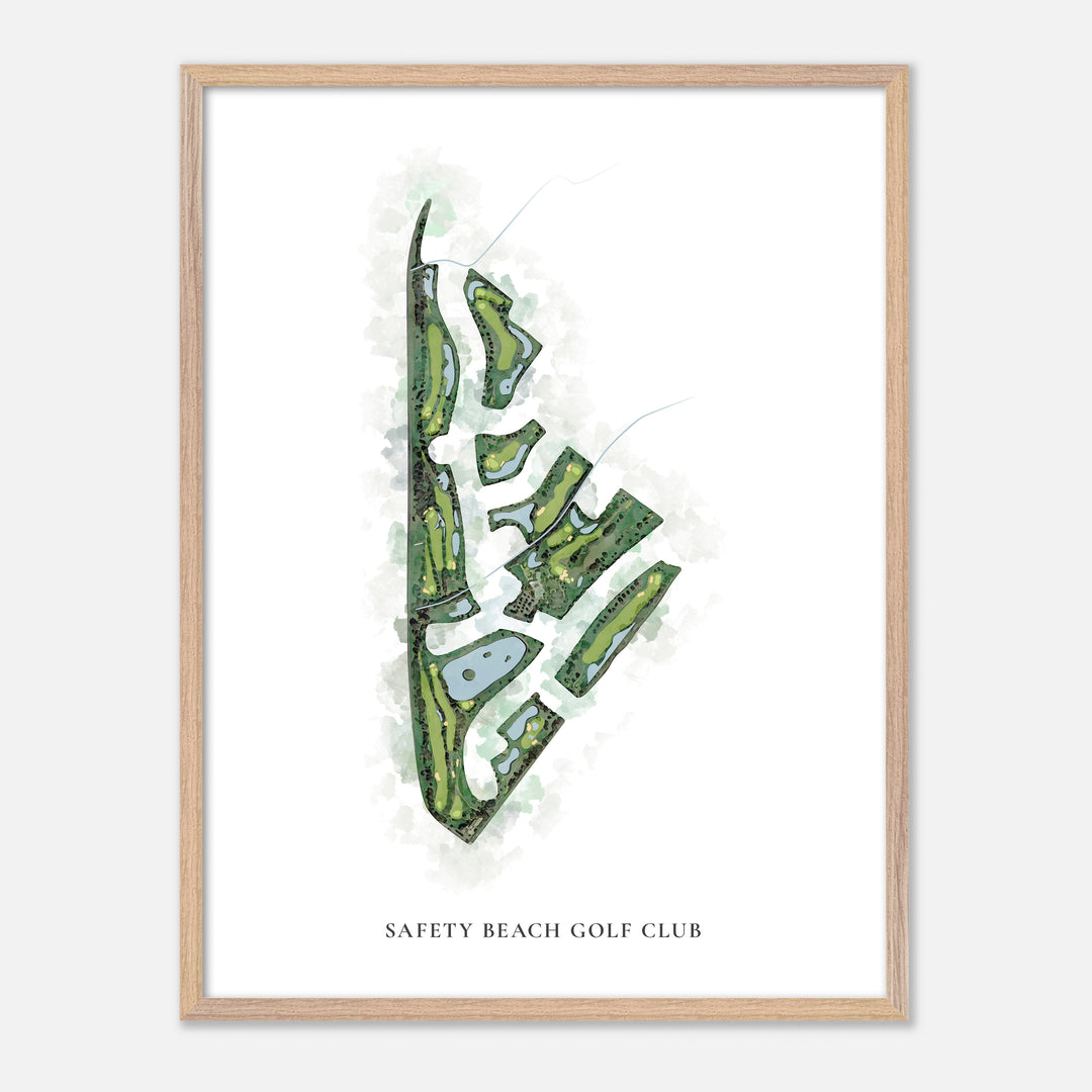 Print of Safety Beach Golf Club Classic Map