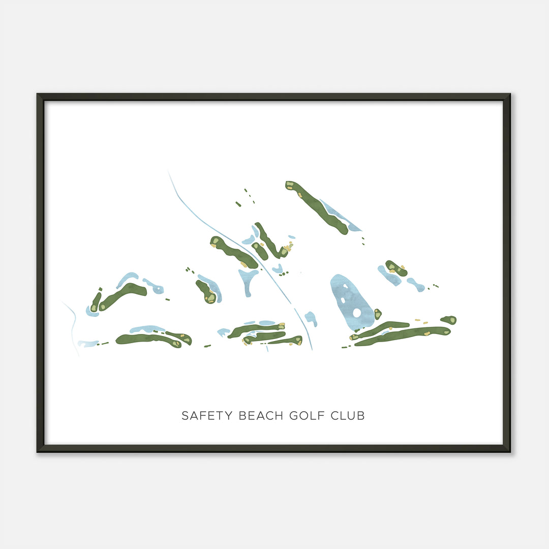 Print of Safety Beach Golf Club Modern Map