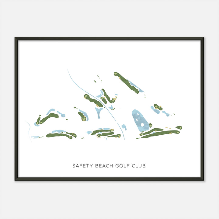 Print of Safety Beach Golf Club Modern Map