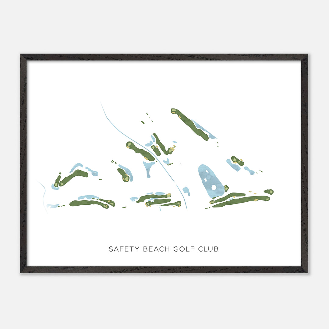 Print of Safety Beach Golf Club Modern Map