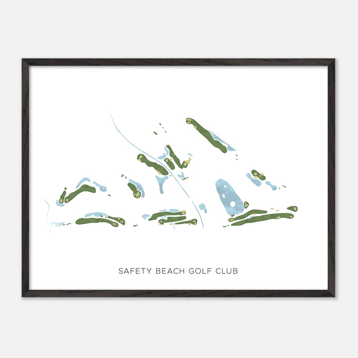 Print of Safety Beach Golf Club Modern Map