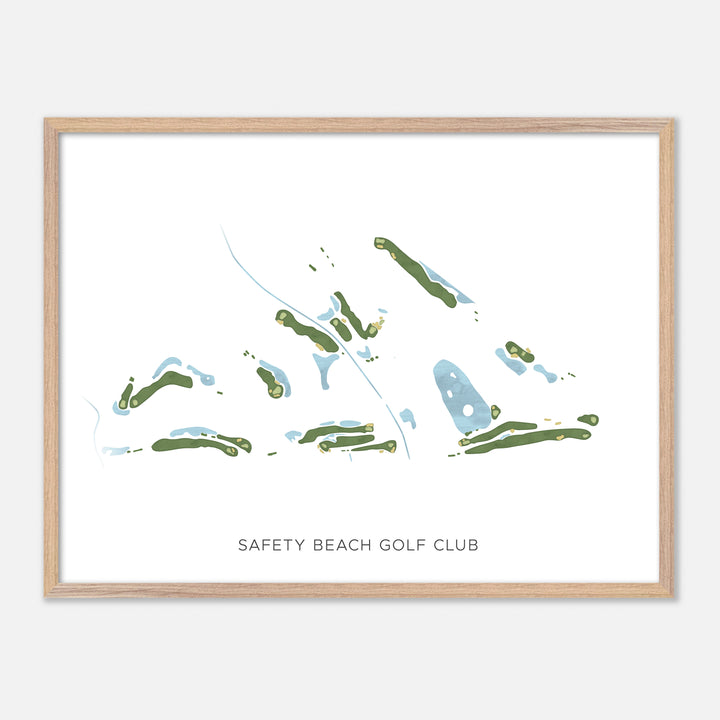 Print of Safety Beach Golf Club Modern Map