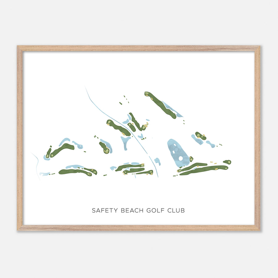 Print of Safety Beach Golf Club Modern Map