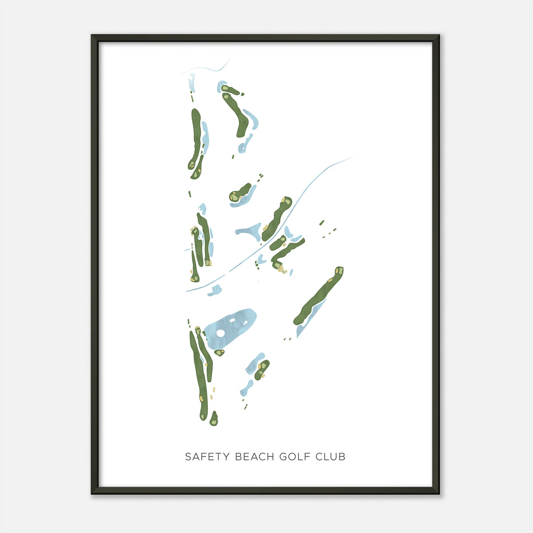 Print of Safety Beach Golf Club Modern Map