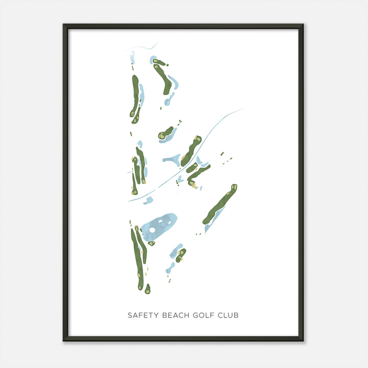 Print of Safety Beach Golf Club Modern Map