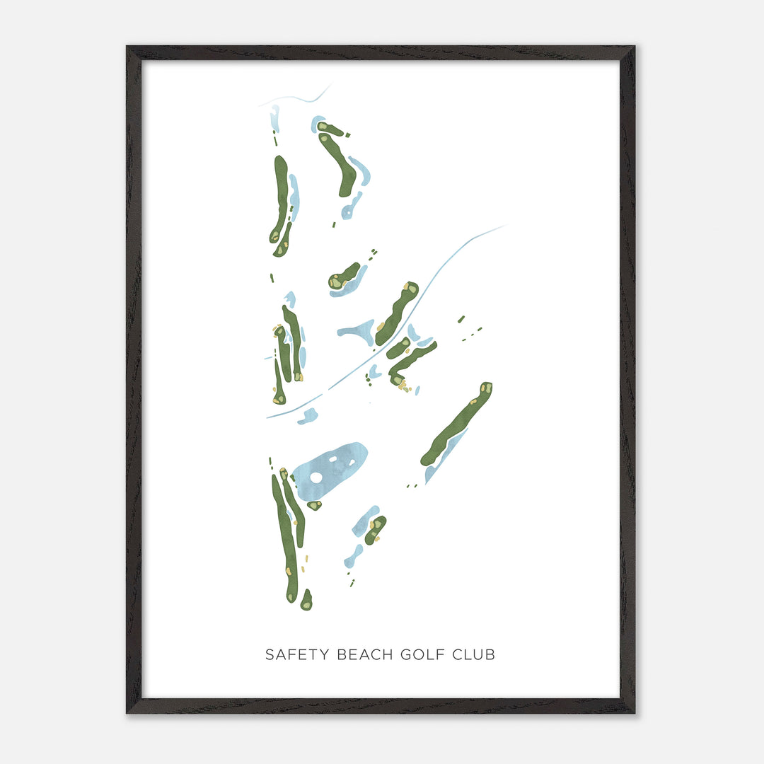 Print of Safety Beach Golf Club Modern Map