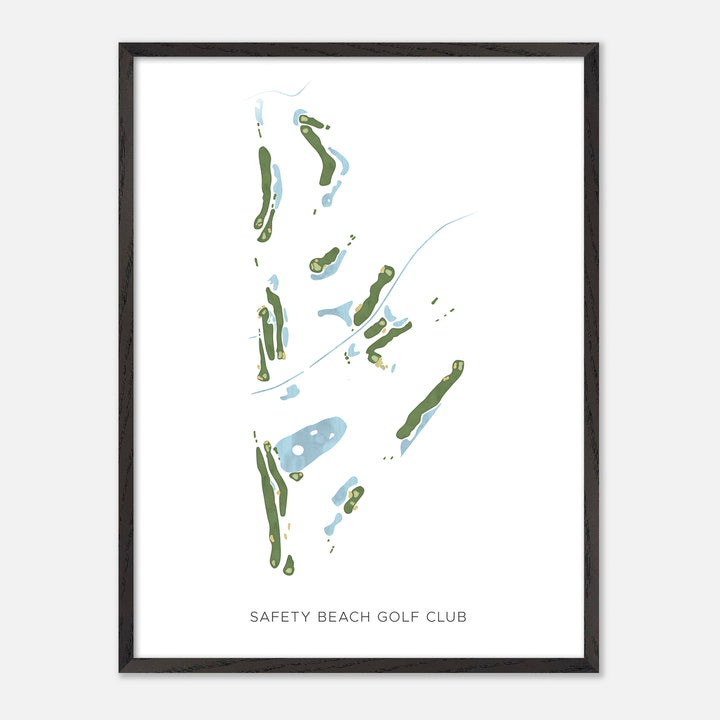 Print of Safety Beach Golf Club Modern Map