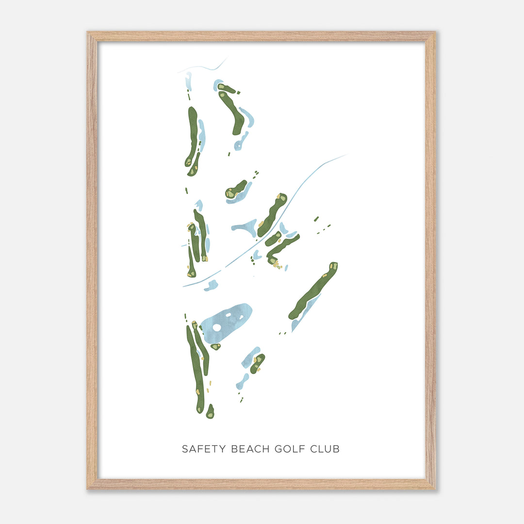 Print of Safety Beach Golf Club Modern Map