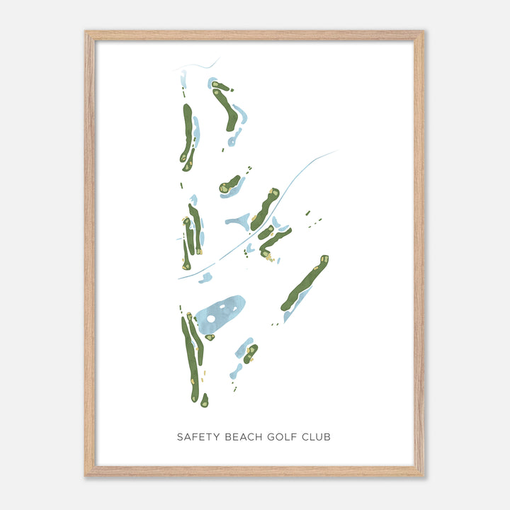 Print of Safety Beach Golf Club Modern Map