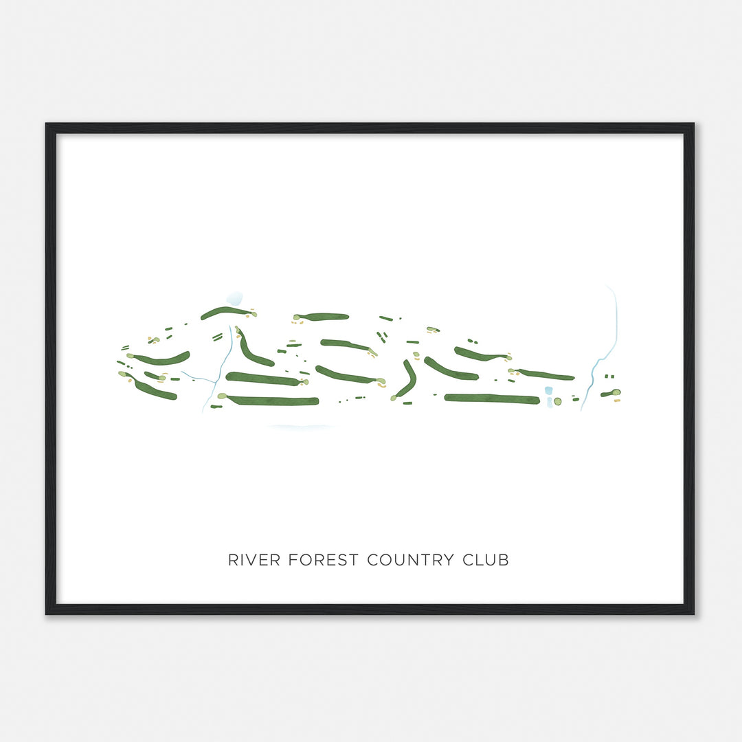 Print of River Forest Country Club Modern Map