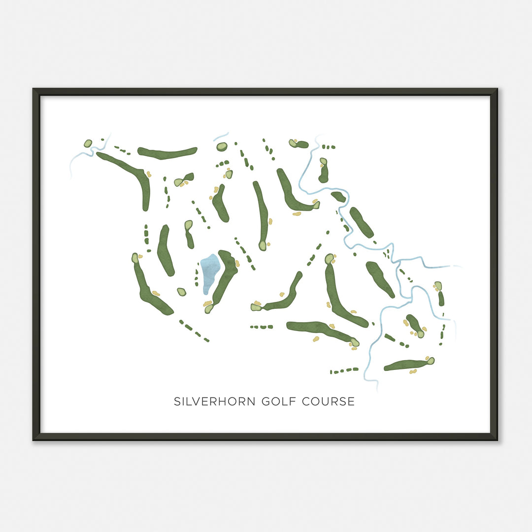 Print of Silverhorn Golf Course Modern Map