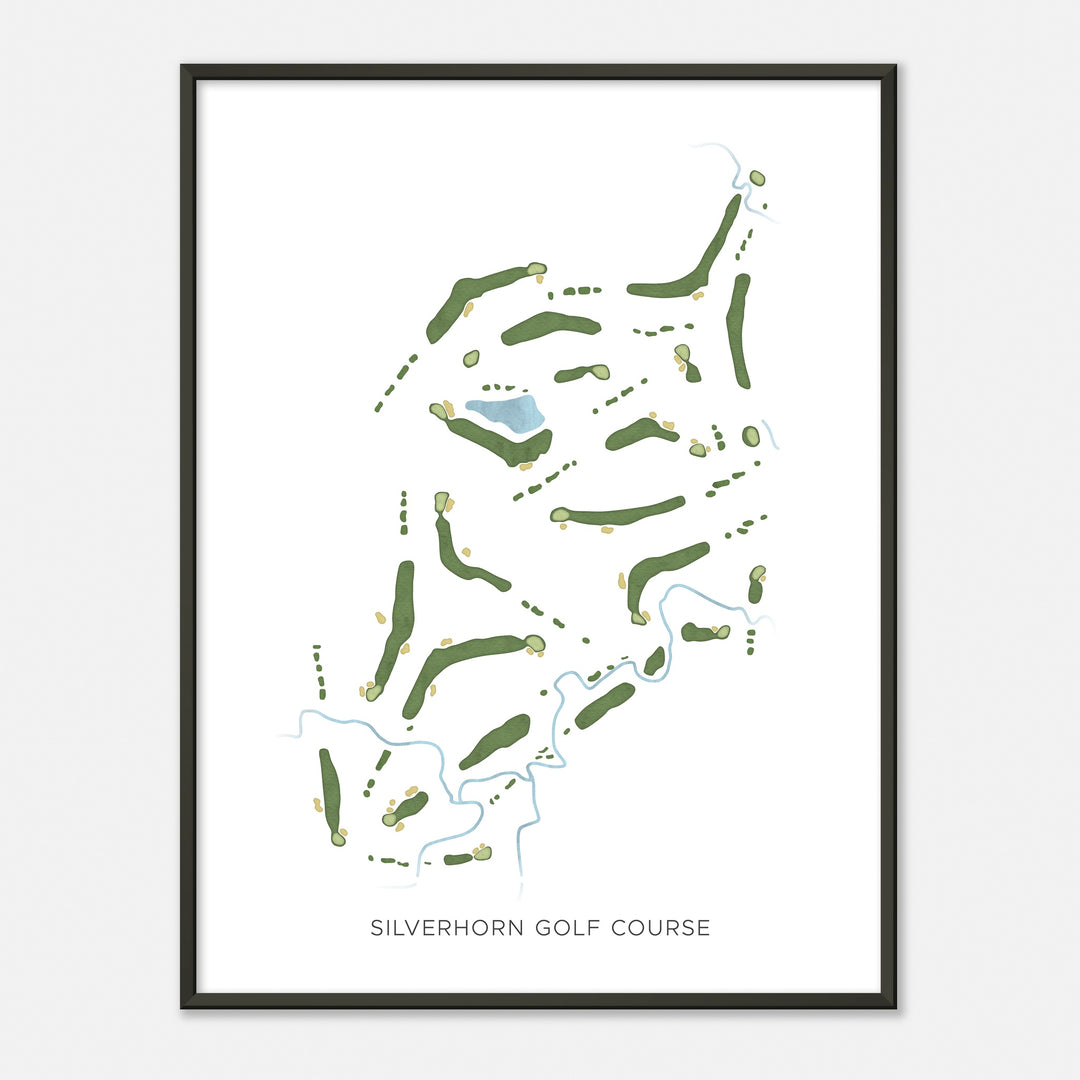 Print of Silverhorn Golf Course Modern Map