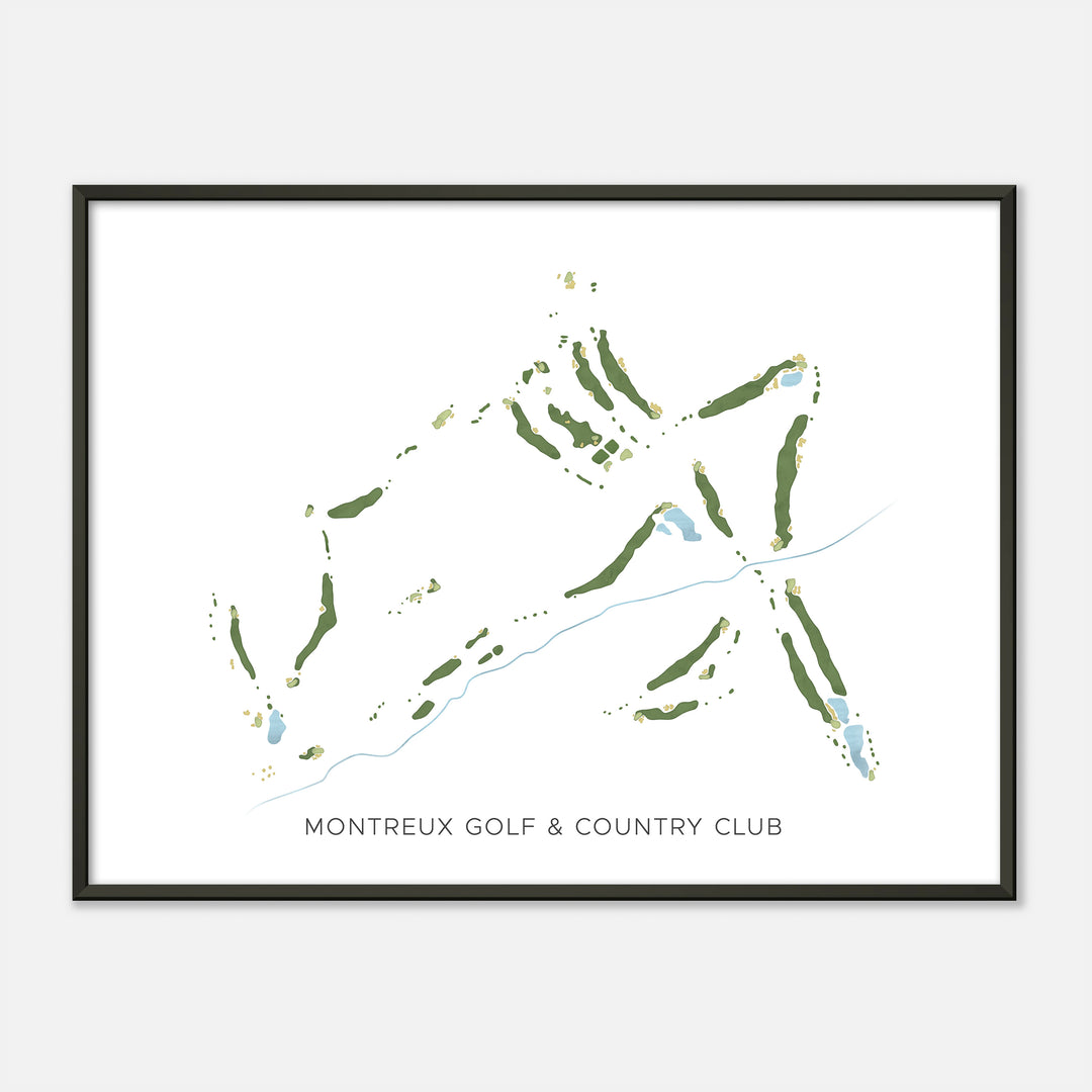 Print of Montreux Golf & Country Club Modern Map