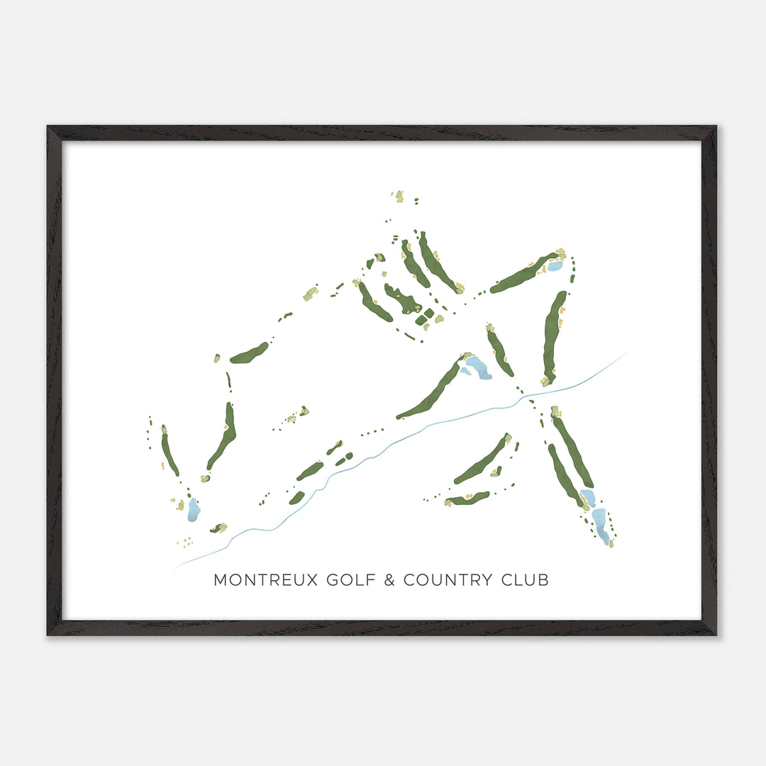 Print of Montreux Golf & Country Club Modern Map