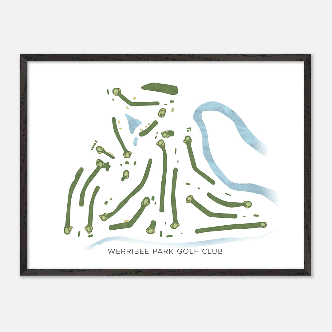 Print of Werribee Park Golf Club Modern Map
