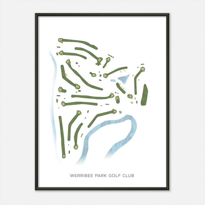 Print of Werribee Park Golf Club Modern Map