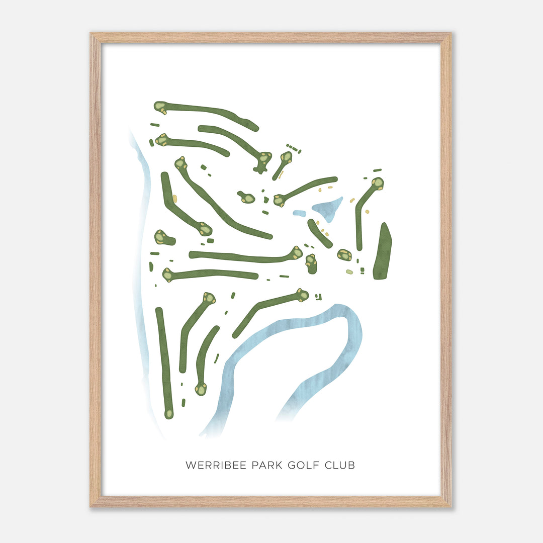 Print of Werribee Park Golf Club Modern Map