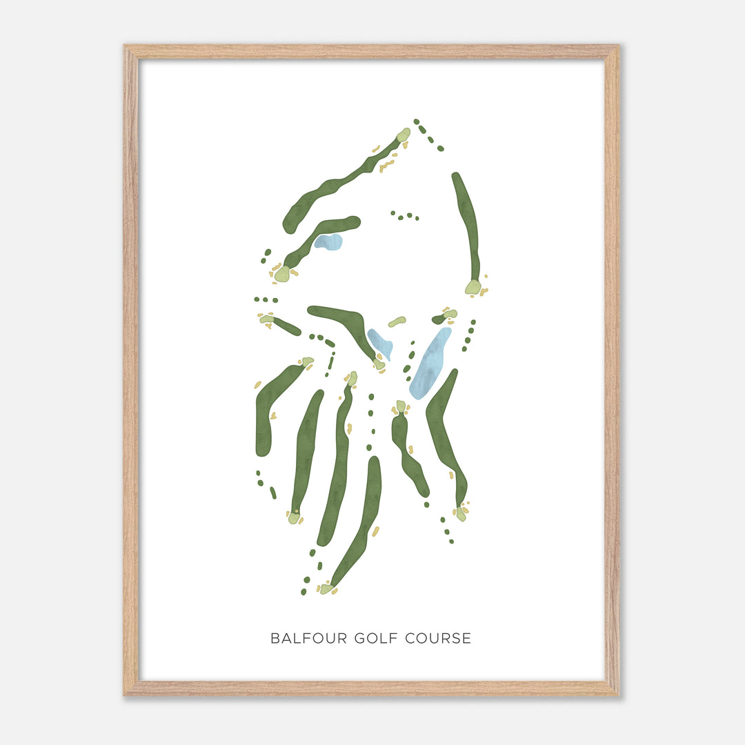 Print of Balfour Golf Course Modern Map