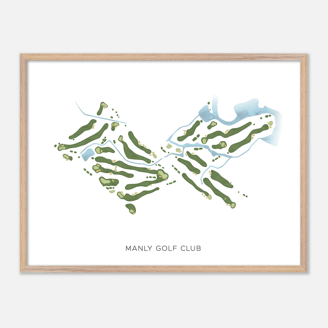 Print of Manly Golf Club Modern Map