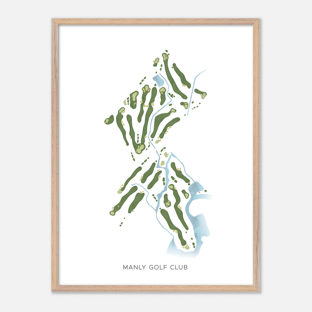 Print of Manly Golf Club Modern Map