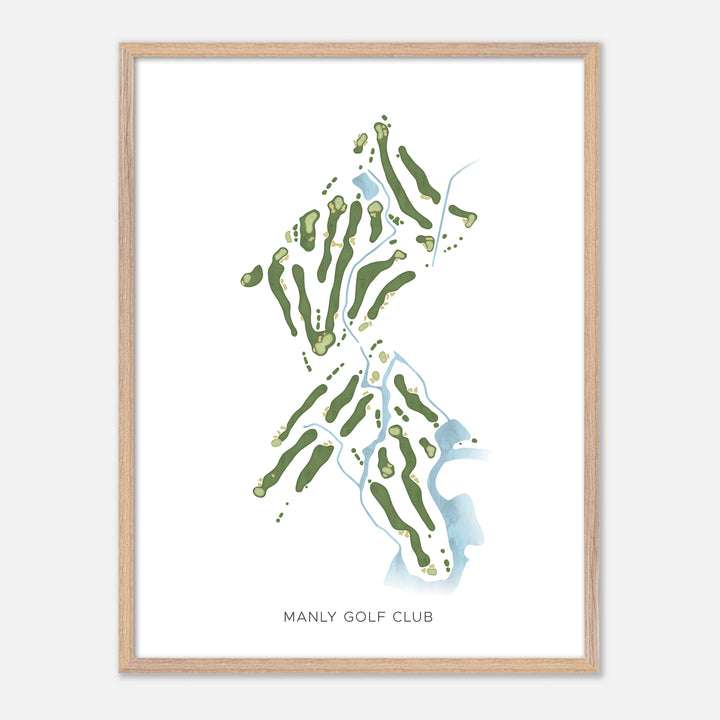 Print of Manly Golf Club Modern Map