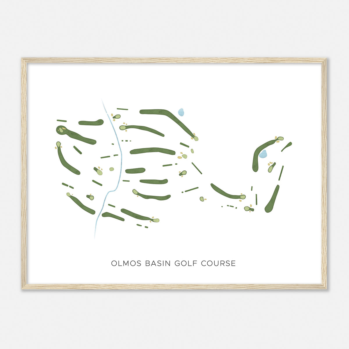 Print of Olmos Basin Golf Course Modern Map