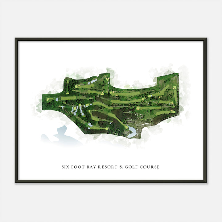 Print of Six Foot Bay Resort &amp; Golf Course Classic Map