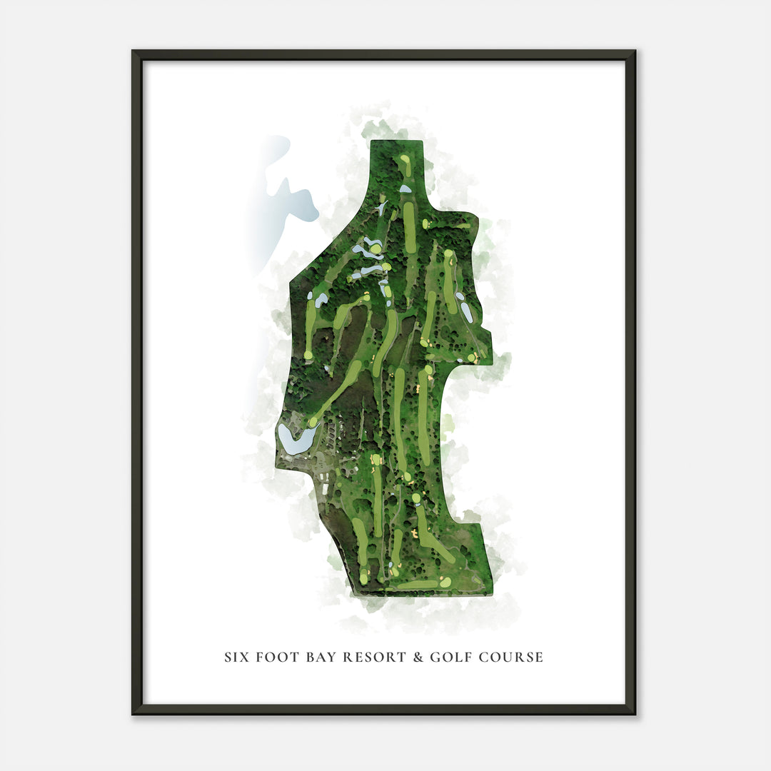 Print of Six Foot Bay Resort &amp; Golf Course Classic Map