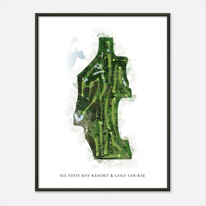 Print of Six Foot Bay Resort &amp; Golf Course Classic Map