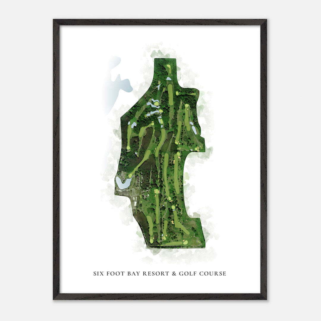 Print of Six Foot Bay Resort &amp; Golf Course Classic Map