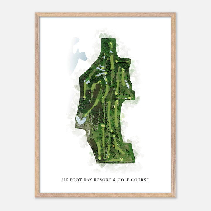 Print of Six Foot Bay Resort &amp; Golf Course Classic Map