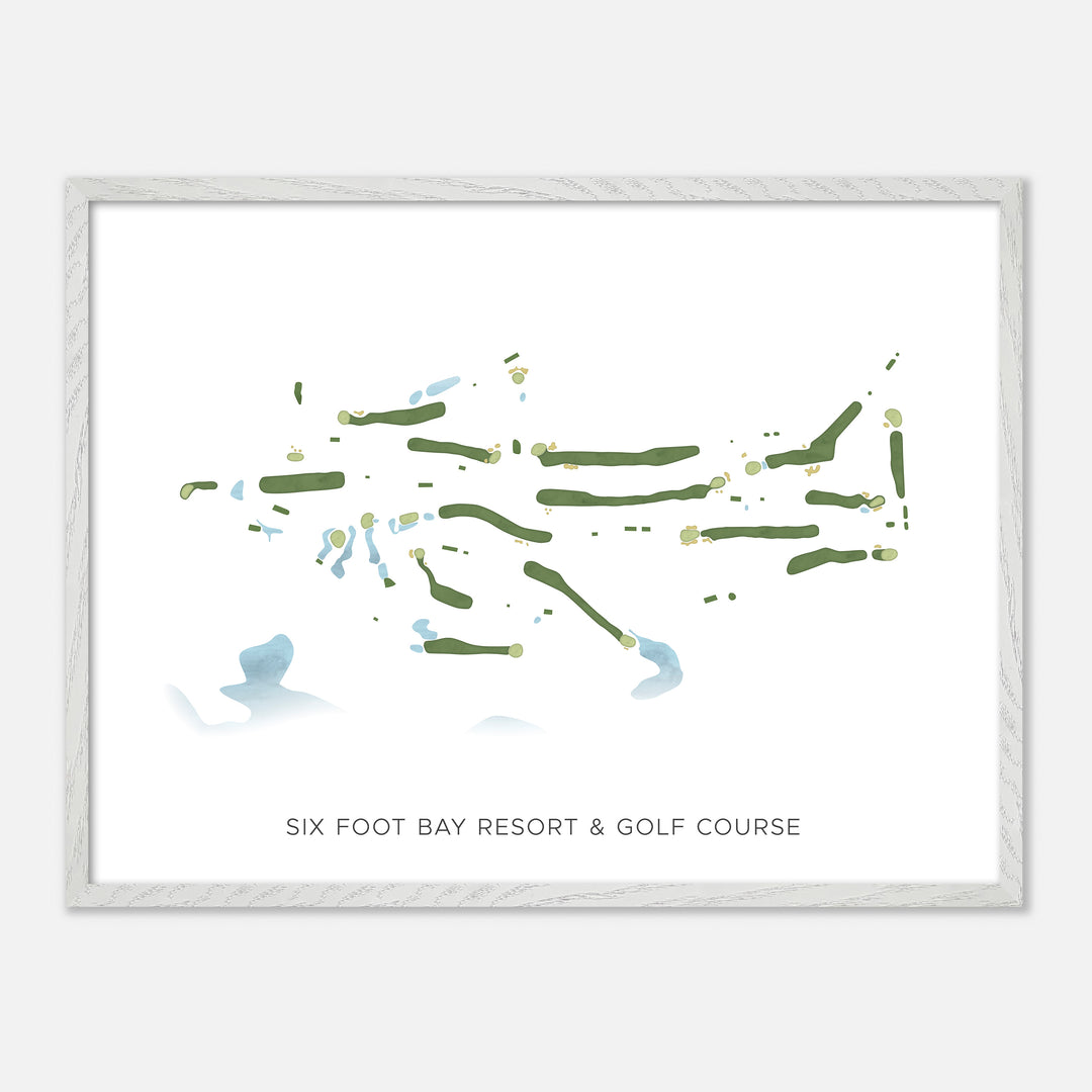 Print of Six Foot Bay Resort &amp; Golf Course Modern Map