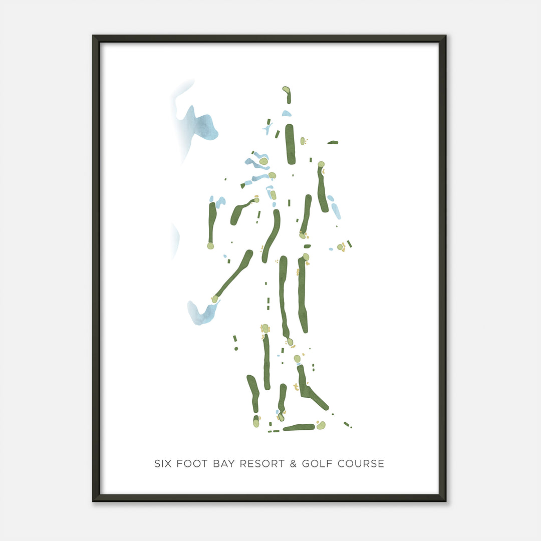 Print of Six Foot Bay Resort &amp; Golf Course Modern Map