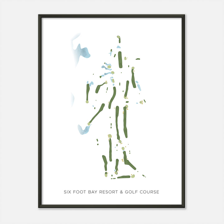 Print of Six Foot Bay Resort &amp; Golf Course Modern Map