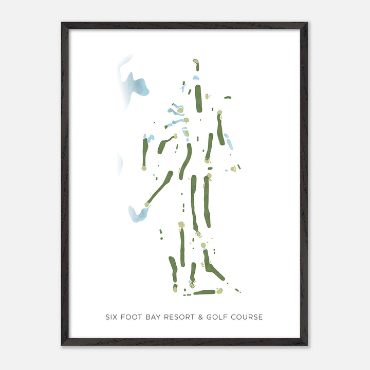 Print of Six Foot Bay Resort &amp; Golf Course Modern Map