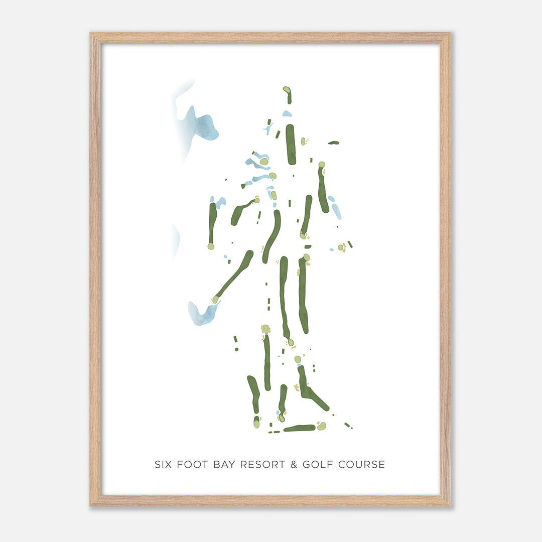 Print of Six Foot Bay Resort &amp; Golf Course Modern Map