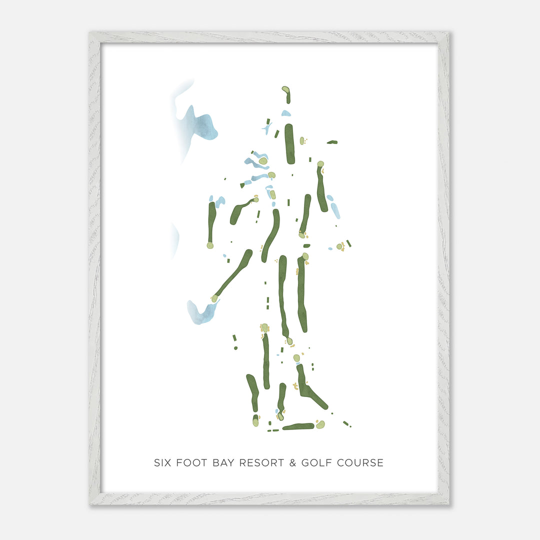 Print of Six Foot Bay Resort &amp; Golf Course Modern Map
