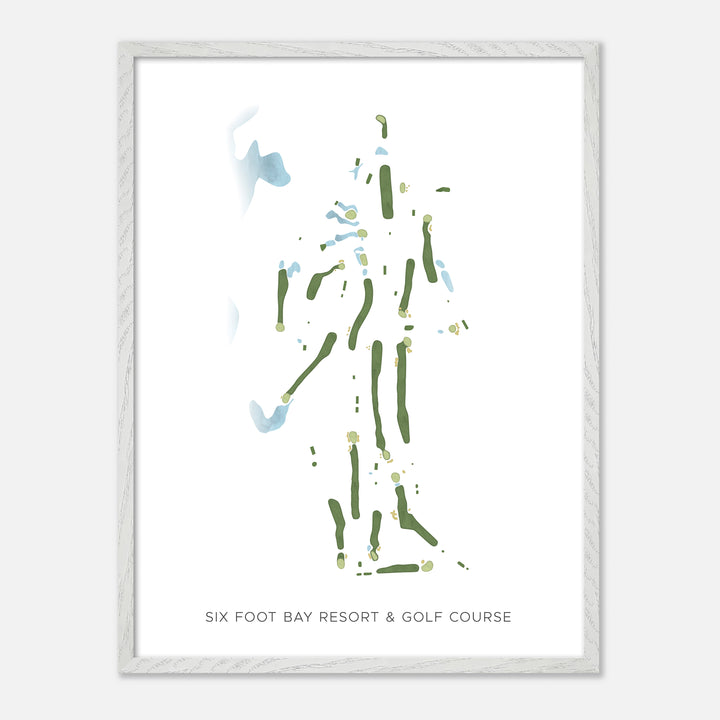 Print of Six Foot Bay Resort &amp; Golf Course Modern Map