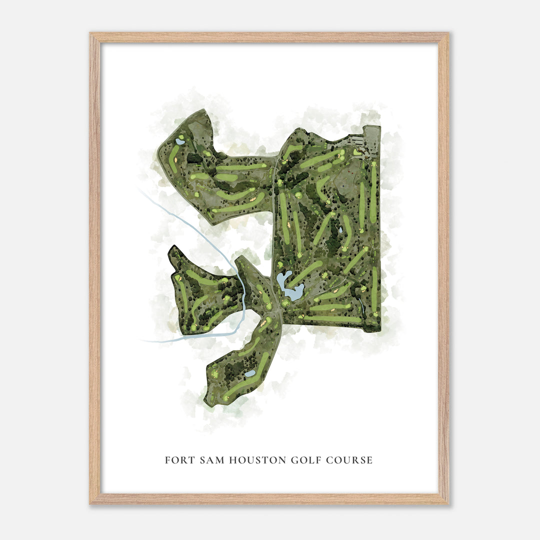 Print of Fort Sam Houston Golf Course Classic Map