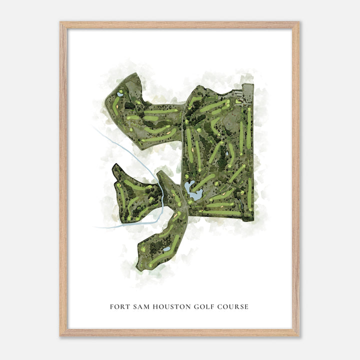 Print of Fort Sam Houston Golf Course Classic Map