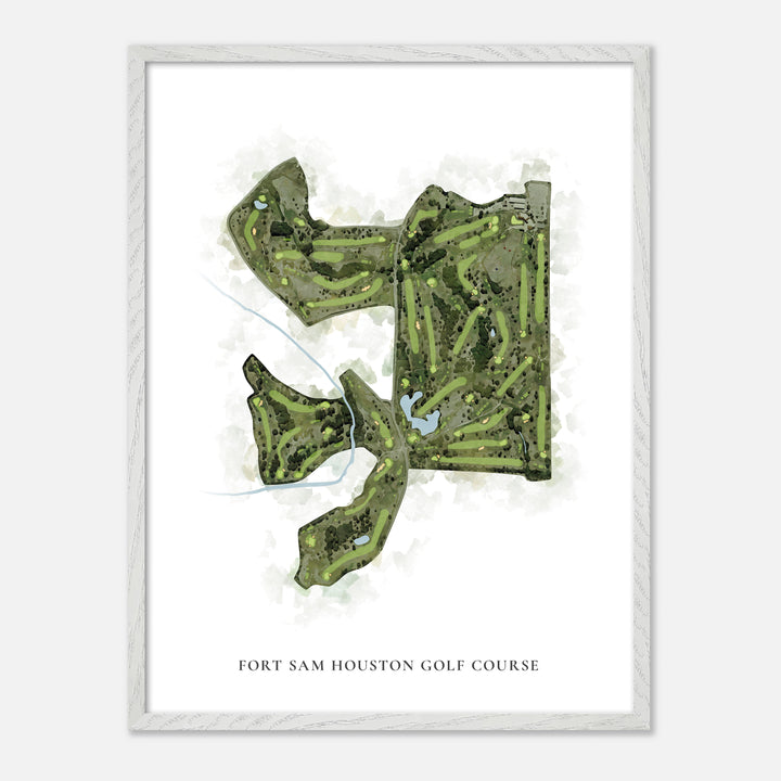 Print of Fort Sam Houston Golf Course Classic Map