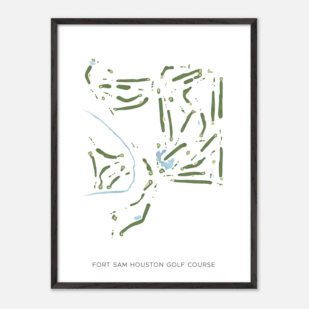 Print of Fort Sam Houston Golf Course Modern Map